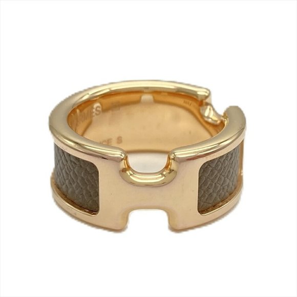 HERMES Rose Gold Leather Ring - Picture 1 of 5
